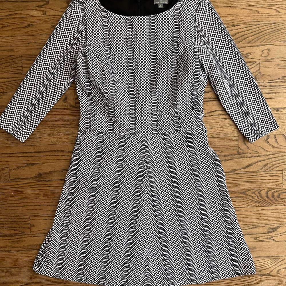 LL Bean Signature Black & White Polka Dot Dress with Pockets 8